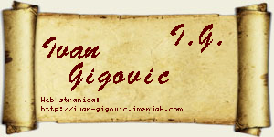 Ivan Gigović vizit kartica